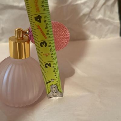 Dresser Vanity Set Pink Frosted Glass Piece