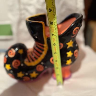 Crescent Enterprise Co. LTD~Made In China Witches Ceramic Shoe/ Boot 8" Height