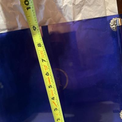 Vintage Avon Moonwind Vanity Tray Cobalt Blue Glass Goddess 