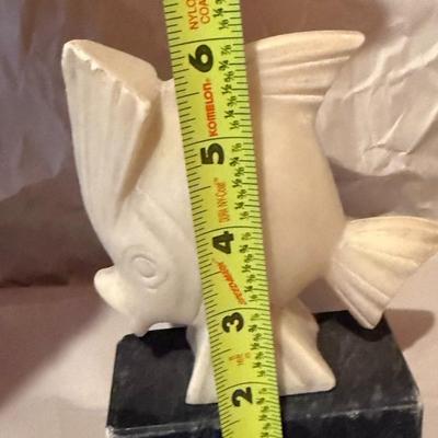 Pair Carved Stone Fish Decor set of 2