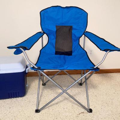 SPORT-BRELLA XL, NICE FOLDING CHAIR & COLEMAN COOLER
