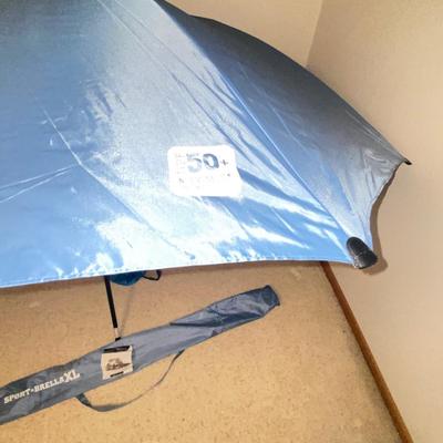 SPORT-BRELLA XL, NICE FOLDING CHAIR & COLEMAN COOLER