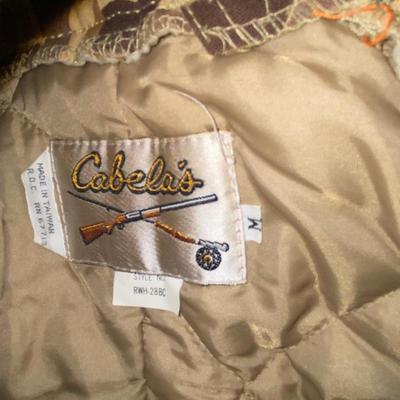LIKE NEW CABELA’S CAMOUFLAGE COLD WEATHER HUNTING GEAR, INSULATED BIBS & DBL LINED COAT