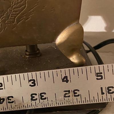 Brass Tiger and Bamboo engraved lamp