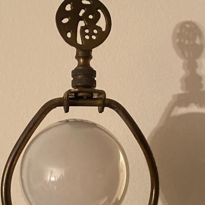 Brass Tiger and Bamboo engraved lamp