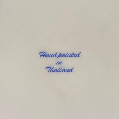 Thai Benyarong Porcelain Handpainted tureen with ladle