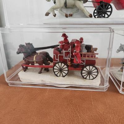 Fire Department Collectibles Fire truck clock , 1957 Chevy Bel Air Fire Dept Car, 2 Horse drawn Wagons