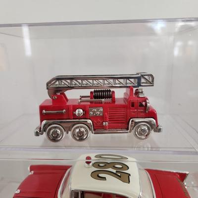 Fire Department Collectibles Fire truck clock , 1957 Chevy Bel Air Fire Dept Car, 2 Horse drawn Wagons