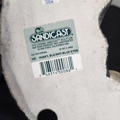 2 Blue Eye Husky Sandicast Sculptures