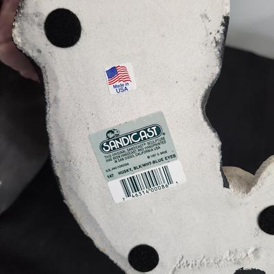 2 Blue Eye Husky Sandicast Sculptures