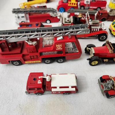 Lot of Matchbox, Hot Wheels, Playart & Others Fire Dept. Vehicles Red Line Matchbox