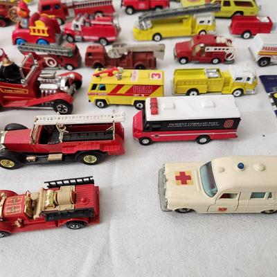 Lot of Matchbox, Hot Wheels, Playart & Others Fire Dept. Vehicles Red Line Matchbox