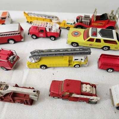 Lot of Matchbox, Hot Wheels, Playart & Others Fire Dept. Vehicles Red Line Matchbox