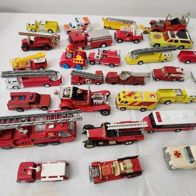 Lot of Matchbox, Hot Wheels, Playart & Others Fire Dept. Vehicles Red Line Matchbox