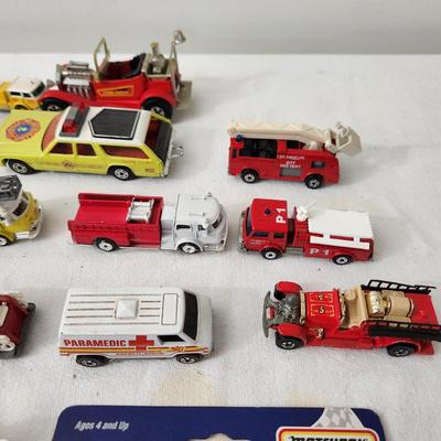 Lot of Matchbox, Hot Wheels, Playart & Others Fire Dept. Vehicles Red Line Matchbox