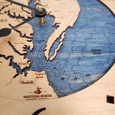 2 Nautical North Wooden Laser cut clocks Camden Yards Chesapeake Bay