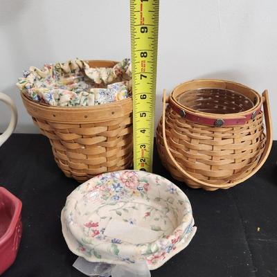 Lot of 7 Longaberger & Staker Baskets & Pottery