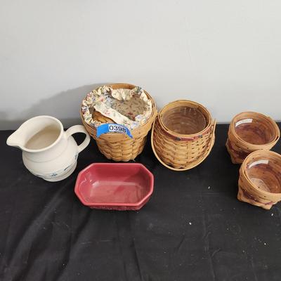 Lot of 7 Longaberger & Staker Baskets & Pottery