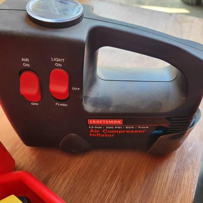 Ace Tool Box Filled w Tools & 12 volt Craftsman air Compressor Inflator