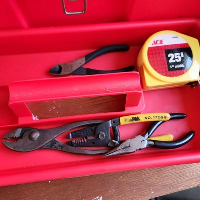 Ace Tool Box Filled w Tools & 12 volt Craftsman air Compressor Inflator
