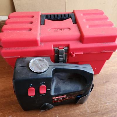 Ace Tool Box Filled w Tools & 12 volt Craftsman air Compressor Inflator