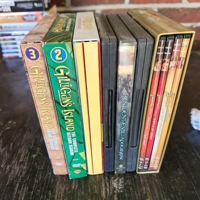 Lot Dvds Gilligan's Island season 1 2 3 ,Indiana Jones Collection, Resident Evil
