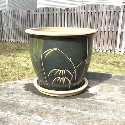 O8064 Large Terracotta Planter Bamboo Design