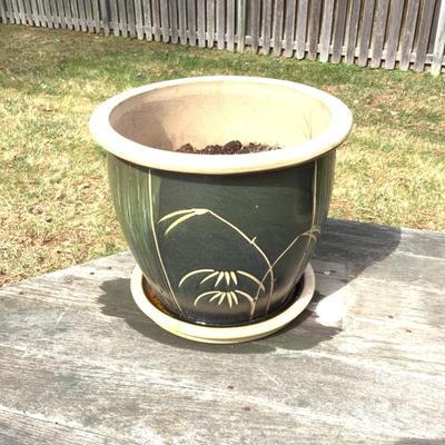 O8064 Large Terracotta Planter Bamboo Design