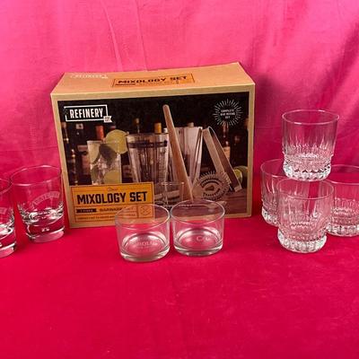 Lot 599 Refinery Bar Mixology Lot & Glasses