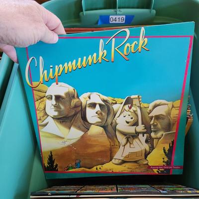 Large Lot Record Albums Lot 419 Bakersfield 63 Big sound of the Drags! Paul Anka ,Tony Orlando, Redd Foxx Mickey Mouse Disco Chipmunks...