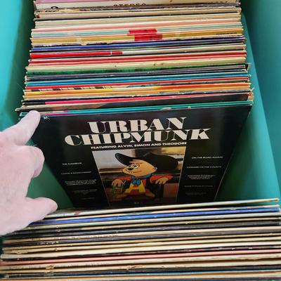 Large Lot Record Albums Lot 419 Bakersfield 63 Big sound of the Drags! Paul Anka ,Tony Orlando, Redd Foxx Mickey Mouse Disco Chipmunks...