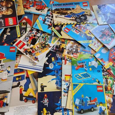 Monster Lot Tote Filled with Vintage Lego Legoland Figures Instructions ETC.