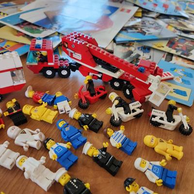 Monster Lot Tote Filled with Vintage Lego Legoland Figures Instructions ETC.