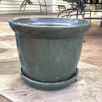 O8072 Dark Green Terracotta Outdoor Planter Pot