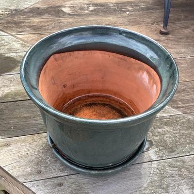 O8072 Dark Green Terracotta Outdoor Planter Pot