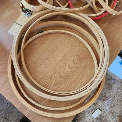 Lot of Wooden Embroidery Hoops Many sizes
