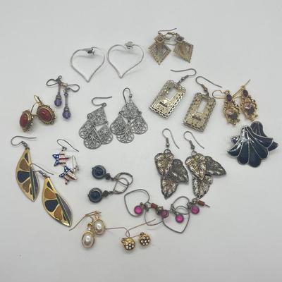 LOT 26: Collection of Goldtone and Silvertone Pierced Earrings
