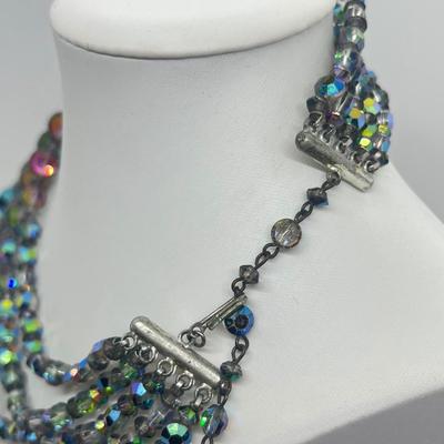 LOT 30: Five Strand 16” Aurora Borealis Necklace