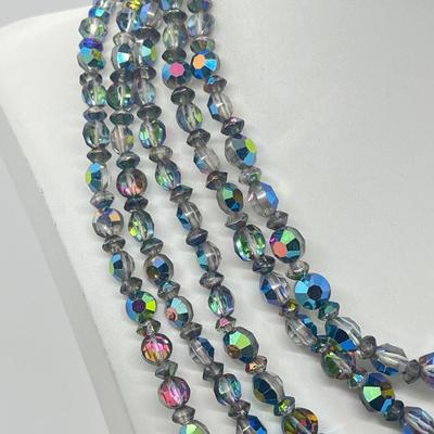 LOT 30: Five Strand 16” Aurora Borealis Necklace
