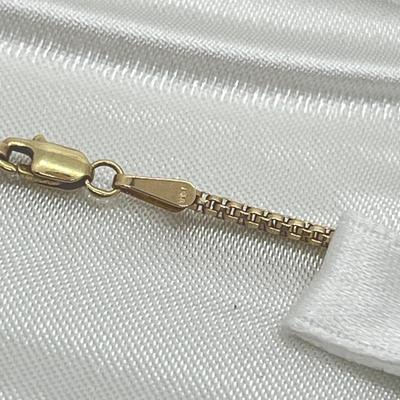 LOT 31: 14K Yellow Gold Vintage Necklace With Tanzanite and Diamond Pendant 17"- 7.3 GTW