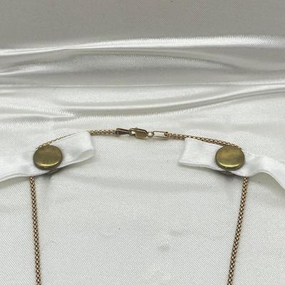 LOT 31: 14K Yellow Gold Vintage Necklace With Tanzanite and Diamond Pendant 17"- 7.3 GTW