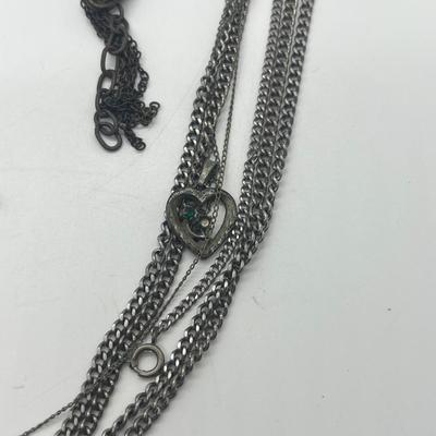 LOT 32: Miscellaneous Silvertone Necklaces and Bracelets