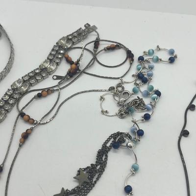 LOT 32: Miscellaneous Silvertone Necklaces and Bracelets