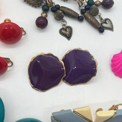 LOT 37: Various Clip on, Screwback, and Pierced Earrings