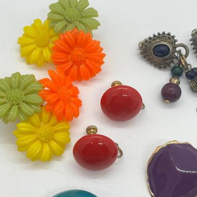 LOT 37: Various Clip on, Screwback, and Pierced Earrings