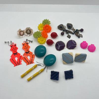 LOT 37: Various Clip on, Screwback, and Pierced Earrings