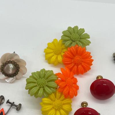 LOT 37: Various Clip on, Screwback, and Pierced Earrings