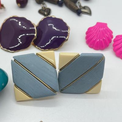 LOT 37: Various Clip on, Screwback, and Pierced Earrings