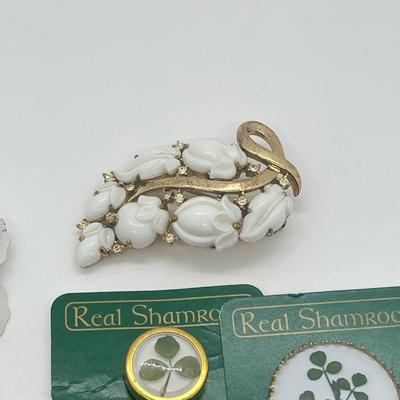 LOT 40: Brooch Collection Including Clover Pins and More!