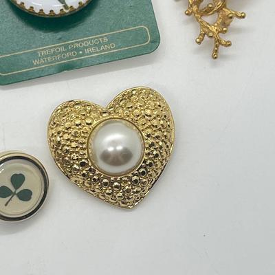 LOT 40: Brooch Collection Including Clover Pins and More!